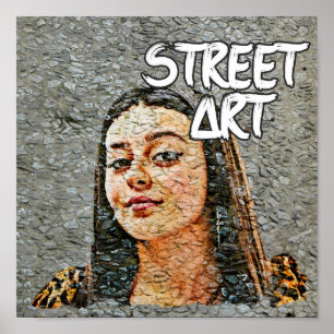 Urban Street Art Porträtt Wall Decor Poster