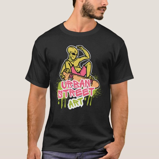 Urban Street Art Stil Illustration T Shirt (Framsida)