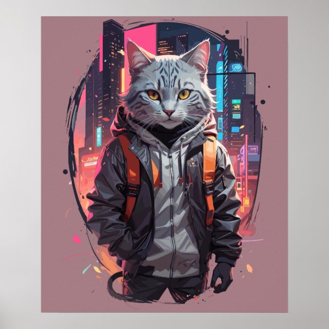Urban Street Cat Design Poster (Framsidan)