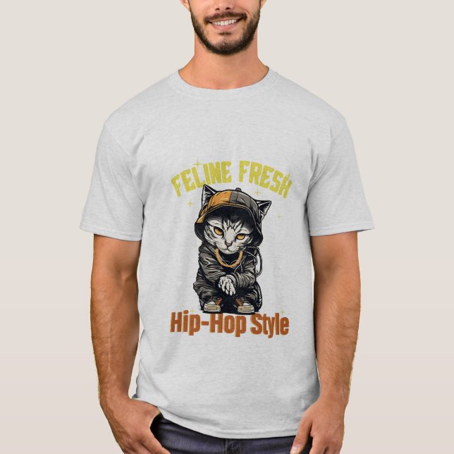 Urban Street Style Cat - Hip-Hop Legend Kitty 🎸🔥 T Shirt (Framsida)