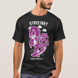 Urban Streetart - Katt på Ski Board T Shirt
