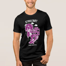Urban Streetart - Katt på Ski Board T Shirt