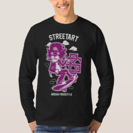 Urban Streetart - Katt på Ski Board T Shirt