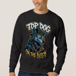 Urban Style Graffiti Varg Top Dog Gatuart Lång Ärmad Tröja