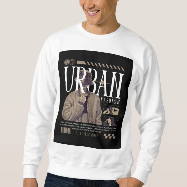 Urban Style Graphic Design – Bold Streetwear State Lång Ärmad Tröja (Framsida)