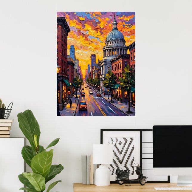 Urban Sunset Poster (Hemmakontoret)