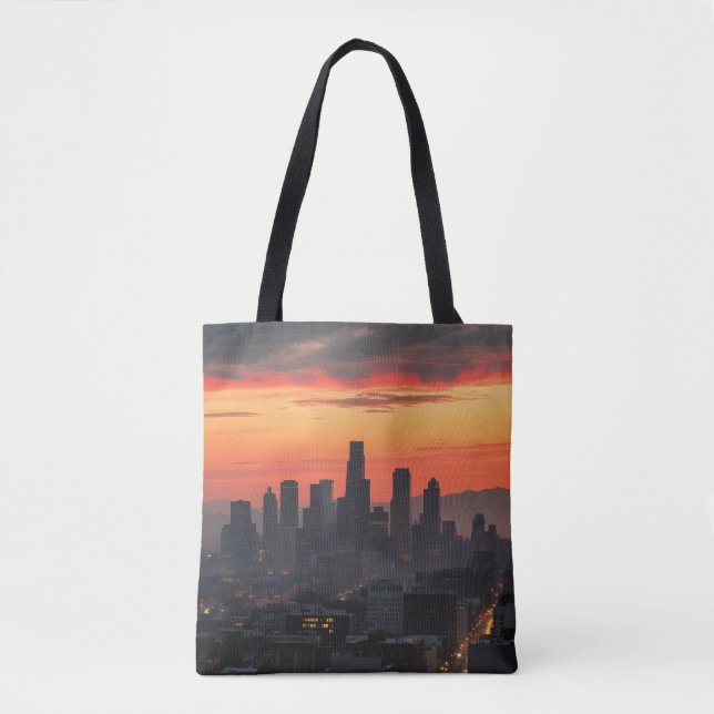 Urban Sunset Skyline All - over - Print Tote Bag Tygkasse (Framsida)