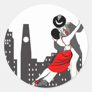 Urban tango runt klistermärke