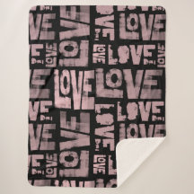 Urban Throw Blanket - Kärlek Graffiti - Rosa Black