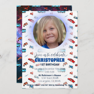 Urban transport födelsedagsinbjudan inbjudningar