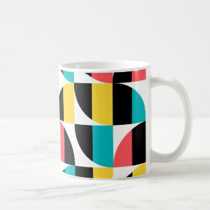 Urban, trendig, färgstarkt, modernt grafiskt mön kaffemugg