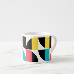 Urban, trendig, färgstarkt, modernt grafiskt mönst espressomugg