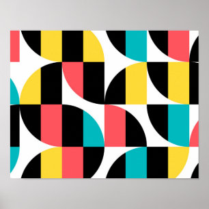 Urban, trendig, färgstarkt, modernt grafiskt mönst poster