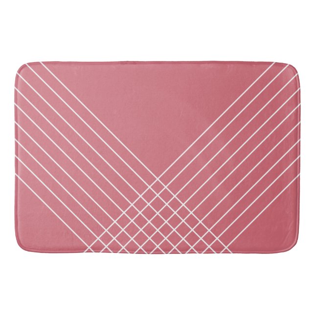 Urban Trendig Geometrisk Korall Rosa Badrumsmatta (Framsidan)