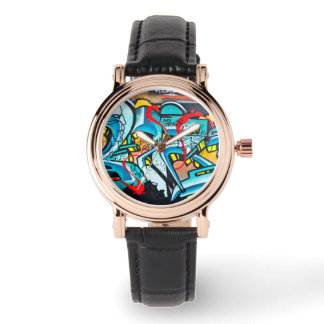 Urban tunnelbanan graffiti art armbandsur