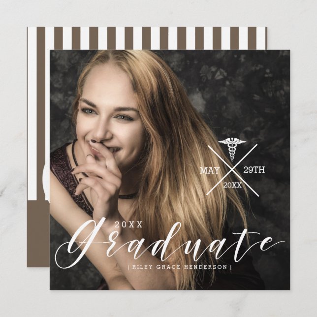 Urban Typography | Sjuksköterskeanmälan Student Inbjudningar (Fram/baksida)