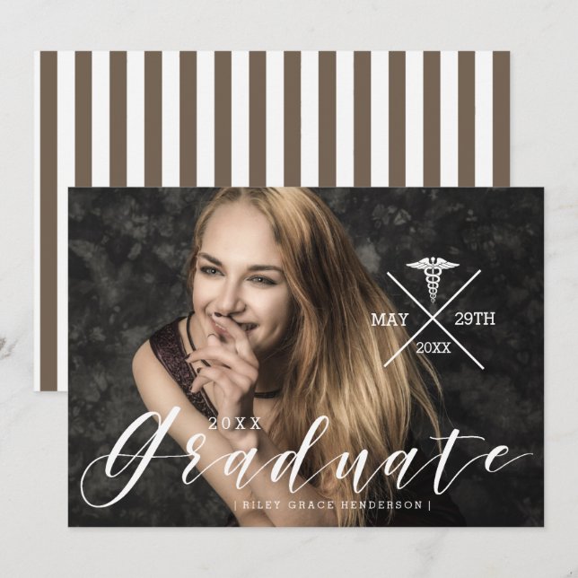 Urban Typography | Sjuksköterskeanmälan Student Inbjudningar (Fram/baksida)