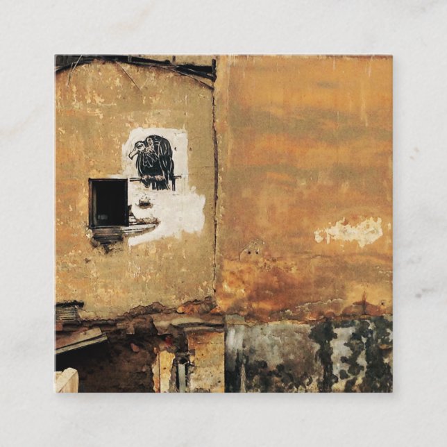 Urban vägg för peruanska gam fyrkantigt visitkort (Framsida)