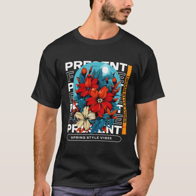 Urban Vår Stil Blommigt T Shirt (Framsida)