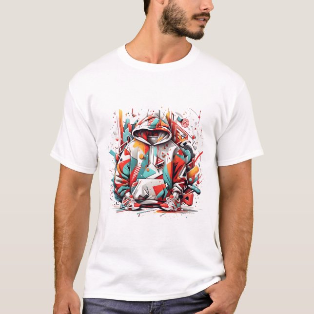 Urban Vibes, Festive Streetwear Fusion T Shirt (Framsida)