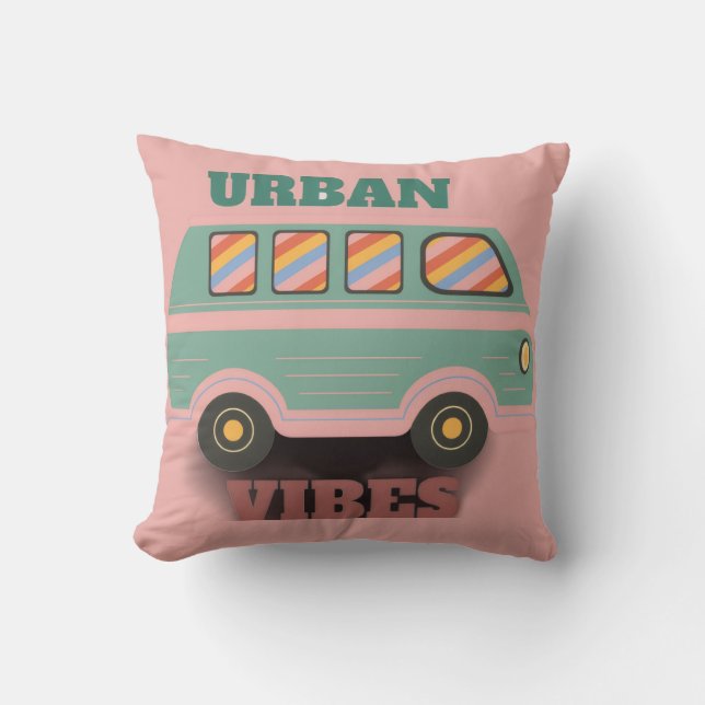 Urban Vibes Retro Van-grafik Kudde (Framsida)