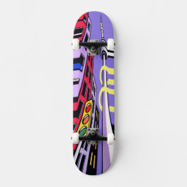 Urban Vibes Skateboard – Djärv Pop Art Stad Design