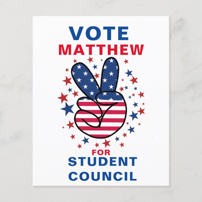 Urban Vote for Class President: VICTORY Sign Flygblad (Framsidan)