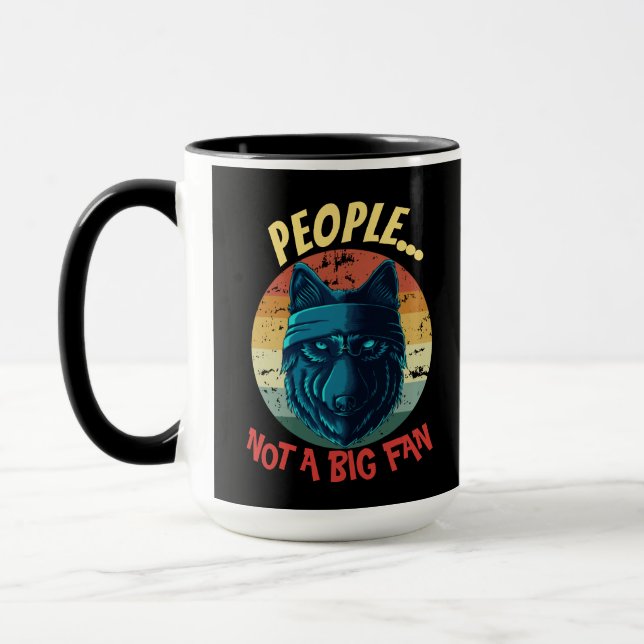 Urban Warrior Blue Wolf People Inte jätteförtjust  Mugg (Vänster)