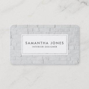 Urban White Brick Simple Modern Insida Designer Visitkort