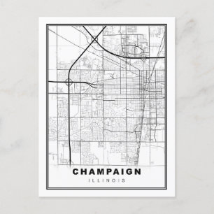 Urbana-Champaign Karta Vykort