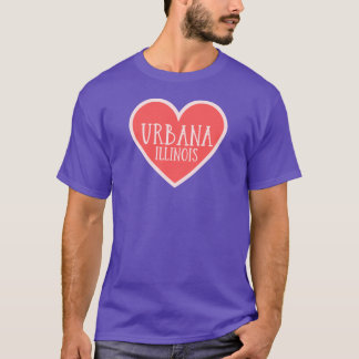 Urbana Illinois Cute Heart T Shirt
