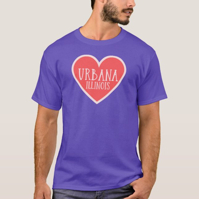 Urbana Illinois Cute Heart T Shirt (Framsida)