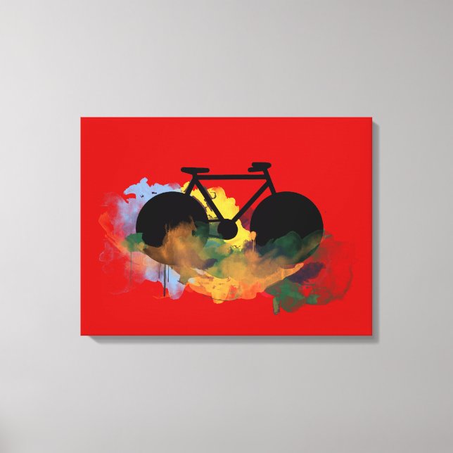 Urbana stil-deciton för svart cykel canvastryck (Framsida)