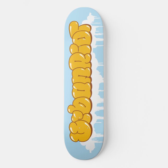UrbanRiot Graffiti Clouds Deck Skateboard Bräda 20 Cm (Framsida)