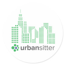 UrbanSitter Round Sticker - 3 tum, Lakan av 6, Glo