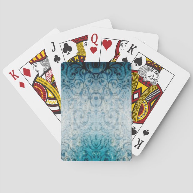 Urblekt elegant krusidull spel kort (Baksidan)