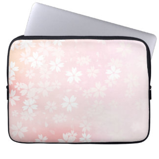 Urblekt för blommardator för rosor/för vit laptop sleeve