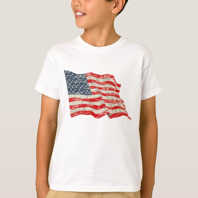 Urblekt härlighetamerikanska flaggan t-shirt (Framsida)