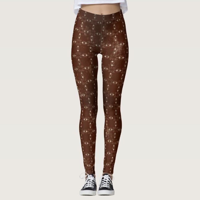 Urblekt hjärtspetsmönster leggings (Framsida)