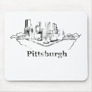 Urblekt logotyp för Pittsburgh stadshorisont Musmatta