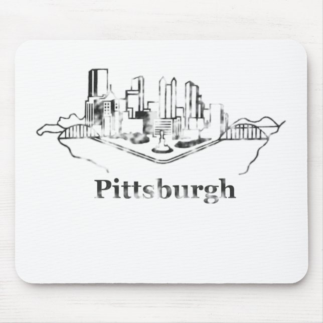Urblekt logotyp för Pittsburgh stadshorisont Musmatta (Framsidan)