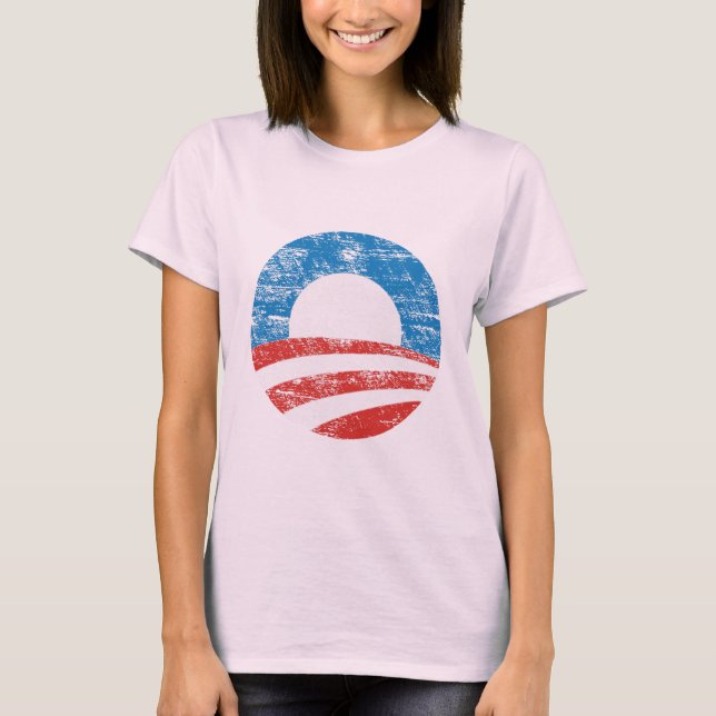 Urblekt Obama logotyp Tee (Framsida)
