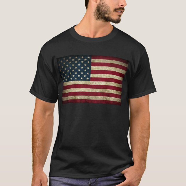 urblekt och grungy amerikanska flaggan tröja (Framsida)