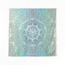 Urblekt Tapestry för vägg för blåttgråttMandala