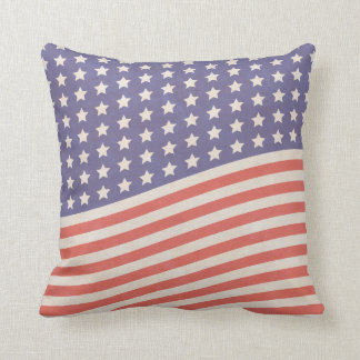 Urblekt vintageamerikanska flagganstars och kudde