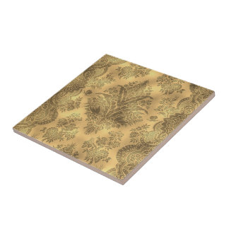Urblekt vintageblommigt för Sepia Kakelplatta