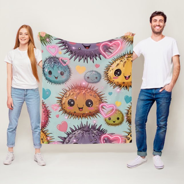 Urchin Heart Skriv ut Fleecefilt (På plats)