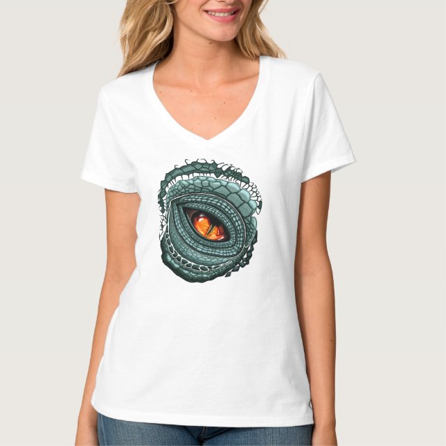 Urdjur Ödla Rovdjur Öga T Shirt (Framsida)