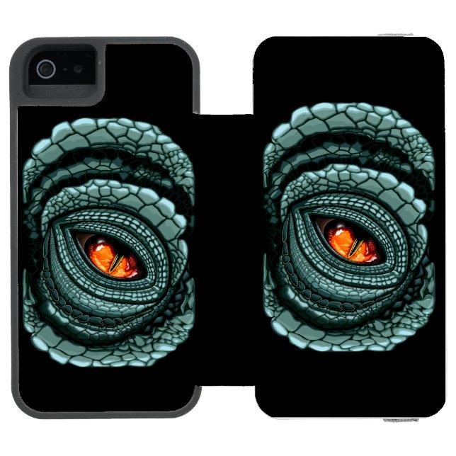 Urdjur Ödla Rovdjursöga Incipio iPhone Wallet Skal (Folio Öppen)