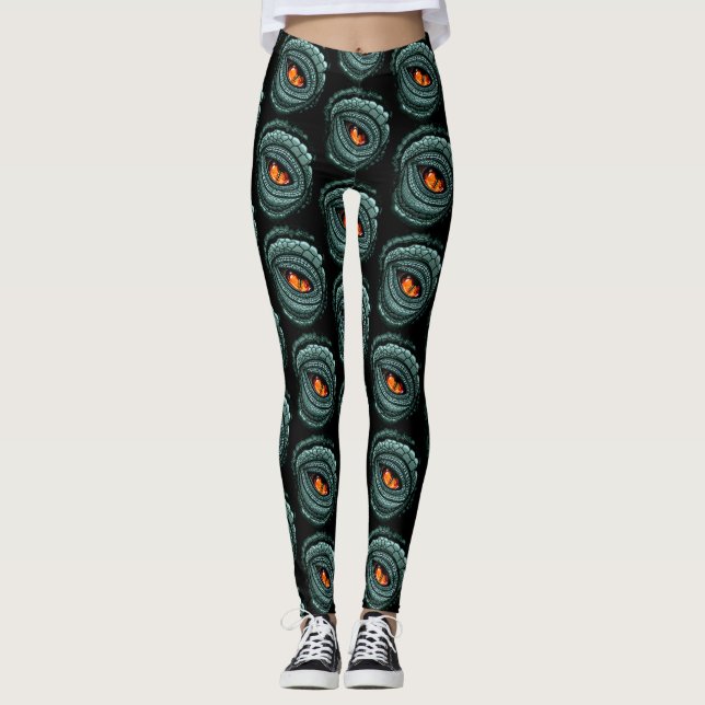 Urdjur Ödla Rovdjursöga Leggings (Framsida)